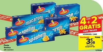 Promotions Spaghetti fijn - Soubry - Valide de 10/04/2024 à 16/04/2024 chez Carrefour