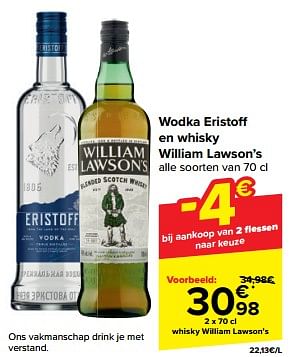 Promotions Whisky william lawson`s - William Lawson's - Valide de 10/04/2024 à 16/04/2024 chez Carrefour