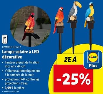 Promoties Lampe solaire à led décorative - Livarno - Geldig van 10/04/2024 tot 16/04/2024 bij Lidl