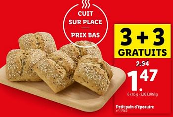 Promotions Petit pain d`épeautre - Produit maison - Lidl - Valide de 10/04/2024 à 16/04/2024 chez Lidl