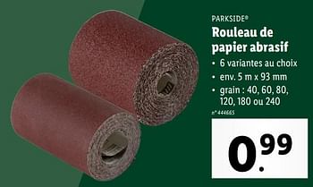 Promoties Rouleau de papier abrasif - Parkside - Geldig van 10/04/2024 tot 16/04/2024 bij Lidl