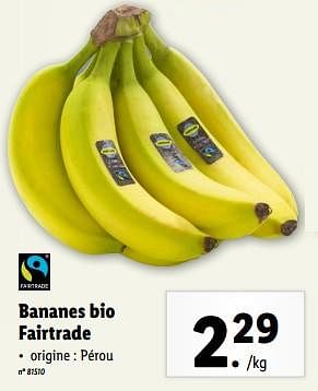 Promoties Bananes bio fairtrade - Huismerk - Lidl - Geldig van 10/04/2024 tot 16/04/2024 bij Lidl