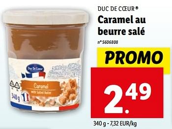 Promoties Caramel au beurre salé - Duc De Coeur - Geldig van 10/04/2024 tot 16/04/2024 bij Lidl