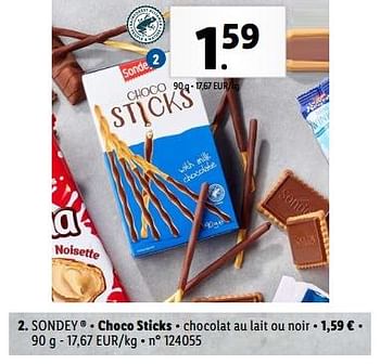 Promoties Choco sticks - Sondey - Geldig van 10/04/2024 tot 16/04/2024 bij Lidl