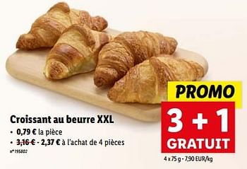 Promotions Croissant au beurre xxl - Produit maison - Lidl - Valide de 10/04/2024 à 16/04/2024 chez Lidl