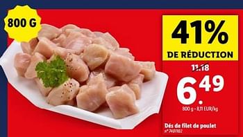 Promotions Dés de filet de poulet - Produit maison - Lidl - Valide de 10/04/2024 à 16/04/2024 chez Lidl