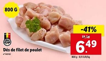 Promoties Dés de filet de poulet - Huismerk - Lidl - Geldig van 10/04/2024 tot 16/04/2024 bij Lidl