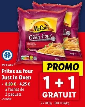 Promoties Frites au four just in oven - Mc Cain - Geldig van 10/04/2024 tot 16/04/2024 bij Lidl