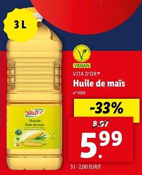 Promoties Huile de maïs - Vita D'or - Geldig van 10/04/2024 tot 16/04/2024 bij Lidl