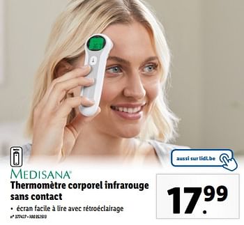 Promoties Medisana thermomètre corporel infrarouge sans contact - Medisana - Geldig van 10/04/2024 tot 16/04/2024 bij Lidl