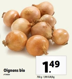 Promoties Oignons bio - Huismerk - Lidl - Geldig van 10/04/2024 tot 16/04/2024 bij Lidl