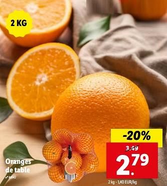 Promoties Oranges de table - Huismerk - Lidl - Geldig van 10/04/2024 tot 16/04/2024 bij Lidl