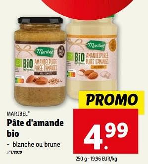 Promoties Pâte d`amande bio - Maribel - Geldig van 10/04/2024 tot 16/04/2024 bij Lidl