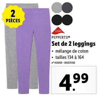 Promotions Set de 2 leggings - Pepperts - Valide de 10/04/2024 à 16/04/2024 chez Lidl