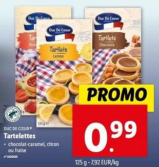 Promoties Tartelettes - Duc De Coeur - Geldig van 10/04/2024 tot 16/04/2024 bij Lidl