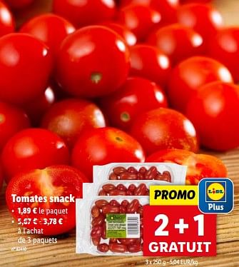 Promoties Tomates snack - Huismerk - Lidl - Geldig van 10/04/2024 tot 16/04/2024 bij Lidl