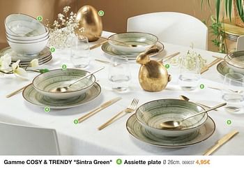 Promoties Sintra green assiette plate - Cosy & Trendy - Geldig van 04/03/2024 tot 21/04/2024 bij Home & Co