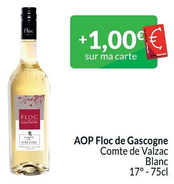 Promoties Aop floc de gascogne comte de valzac blanc - Witte wijnen - Geldig van 01/04/2024 tot 30/04/2024 bij Intermarche