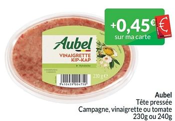 Promotions Aubel tête pressée campagne, vinaigrette ou tomate - Aubel - Valide de 01/04/2024 à 30/04/2024 chez Intermarche