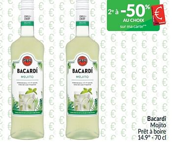 Promoties Bacardi mojito prêt à boire - Bacardi - Geldig van 01/04/2024 tot 30/04/2024 bij Intermarche