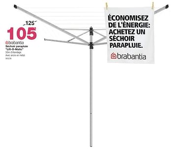 Promoties Séchoir parapluie lift-o-matic - Brabantia - Geldig van 04/03/2024 tot 21/04/2024 bij Home & Co