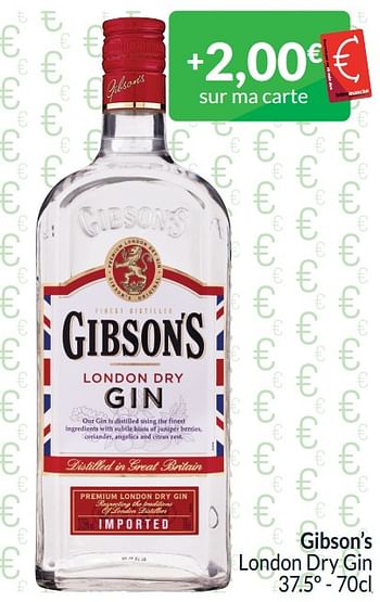 Promoties Gibson’s london dry gin - Gibson`s - Geldig van 01/04/2024 tot 30/04/2024 bij Intermarche