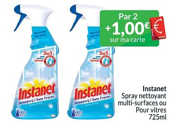 Promotions Instanet spray nettoyant multi-surfaces ou pour vitres - Instanet - Valide de 01/04/2024 à 30/04/2024 chez Intermarche