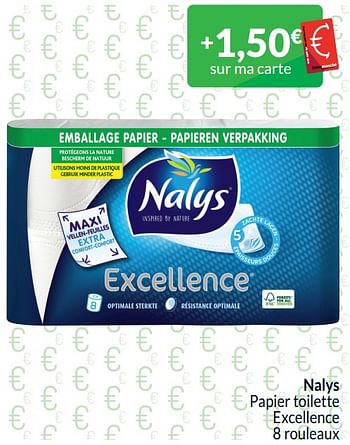 Promoties Nalys papier toilette excellence - Nalys - Geldig van 01/04/2024 tot 30/04/2024 bij Intermarche
