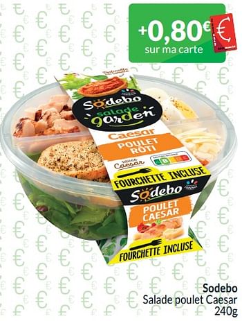 Promoties Sodebo salade poulet caesar - Sodebo - Geldig van 01/04/2024 tot 30/04/2024 bij Intermarche