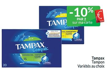 Promotions Tampax tampon - Tampax - Valide de 01/04/2024 à 30/04/2024 chez Intermarche