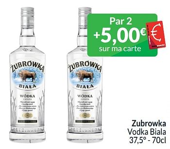 Promotions Zubrowka vodka biala - Zubrowka - Valide de 01/04/2024 à 30/04/2024 chez Intermarche