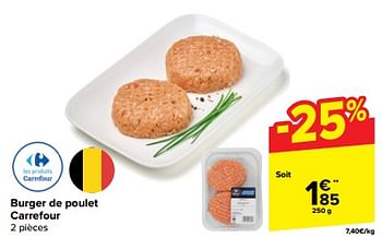 Promoties Burger de poulet carrefour - Huismerk - Carrefour  - Geldig van 10/04/2024 tot 16/04/2024 bij Carrefour