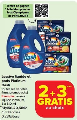 Promotions Lessive liquide platinum - Dash - Valide de 10/04/2024 à 16/04/2024 chez Carrefour