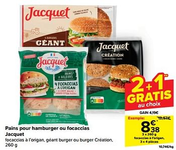 Promoties Focaccias à l’origan - Jacquet - Geldig van 10/04/2024 tot 16/04/2024 bij Carrefour
