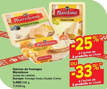 Promoties Fromage fondu double crème - Maredsous - Geldig van 10/04/2024 tot 16/04/2024 bij Carrefour