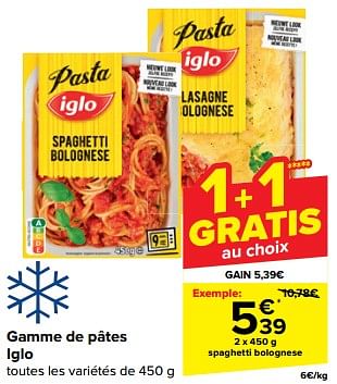 Promotions Spaghetti bolognese - Iglo - Valide de 10/04/2024 à 16/04/2024 chez Carrefour