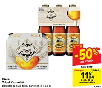Promoties Bière tripel karmeliet - TRipel Karmeliet - Geldig van 10/04/2024 tot 16/04/2024 bij Carrefour
