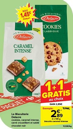 Promoties Biscuits caramel intense - Delacre - Geldig van 10/04/2024 tot 16/04/2024 bij Carrefour