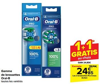 Promoties Brossettes pro cross action - Oral-B - Geldig van 10/04/2024 tot 16/04/2024 bij Carrefour