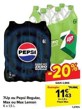 Promoties Pepsi max - Pepsi - Geldig van 10/04/2024 tot 16/04/2024 bij Carrefour