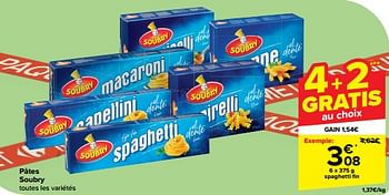 Promoties Spaghetti fin - Soubry - Geldig van 10/04/2024 tot 16/04/2024 bij Carrefour