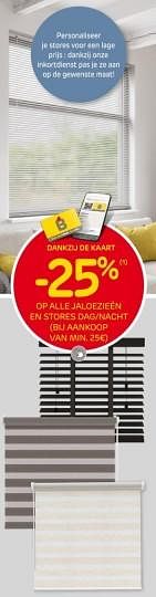 Promoties -25% op alle jaloezieen en stores dag nacht - Huismerk - Brico - Geldig van 10/04/2024 tot 22/04/2024 bij Brico
