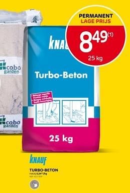 Promotions Turbo-beton - Knauf - Valide de 10/04/2024 à 22/04/2024 chez Brico