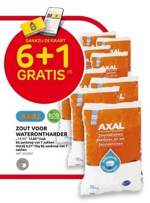 Promoties Zout voor watero ntharder - Axal - Geldig van 10/04/2024 tot 22/04/2024 bij Brico
