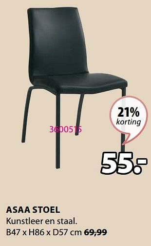 Promoties Asaa stoel - Huismerk - Jysk - Geldig van 08/04/2024 tot 14/04/2024 bij Jysk