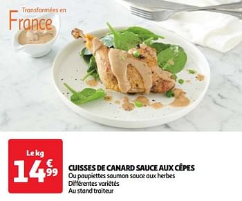 Promoties Cuisses de canard sauce aux cêpes - Huismerk - Auchan - Geldig van 09/04/2024 tot 15/04/2024 bij Auchan