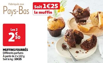 Promoties Muffins fourrés - Huismerk - Auchan - Geldig van 09/04/2024 tot 15/04/2024 bij Auchan
