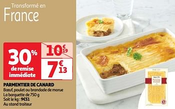 Promoties Parmentier de canard - Huismerk - Auchan - Geldig van 09/04/2024 tot 15/04/2024 bij Auchan