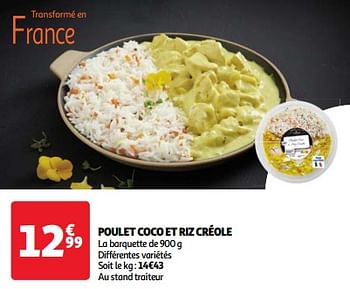 Promoties Poulet coco et riz créole - Huismerk - Auchan - Geldig van 09/04/2024 tot 15/04/2024 bij Auchan