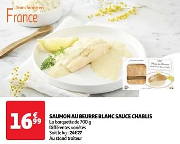 Promoties Saumon au beurre blanc sauce chablis - Huismerk - Auchan - Geldig van 09/04/2024 tot 15/04/2024 bij Auchan